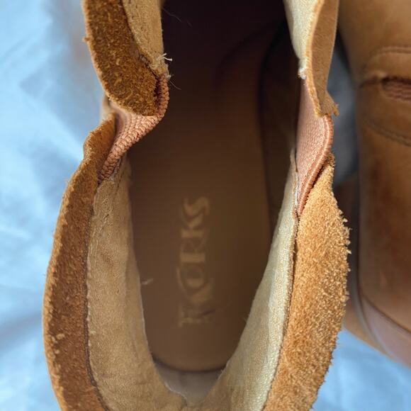 Kork Ease Tan Leather Ankle Boots SZ 9.5M Distressed Casual Careerwear Office - Picture 7 of 8